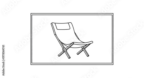 Minimalist Lounge Chair Sketch, Modern Furniture Design, Outdoor Relaxation