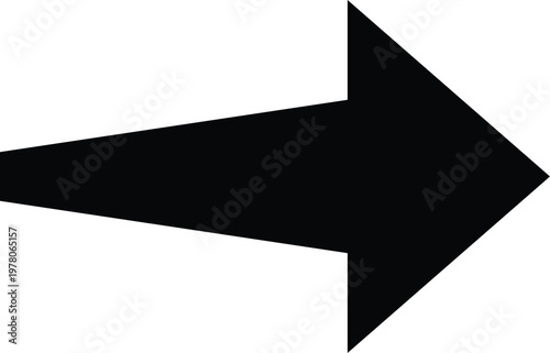 Large black right pointing arrow symbol for direction indication on white background