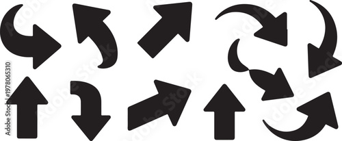 arrow collection arrow symbols curved bendy straight directions