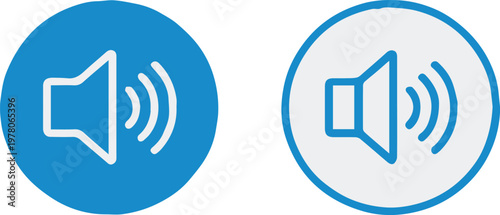 speaker interface icons volume mute sound on off blue flat