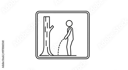 Man Urinating on Tree Icon