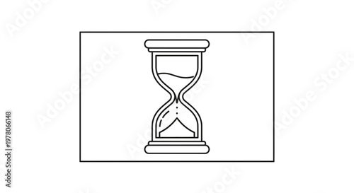 Hourglass Icon, Sand Timer Symbol, Time Passing Concept, Countdown Clock, Vintage Time Measurement