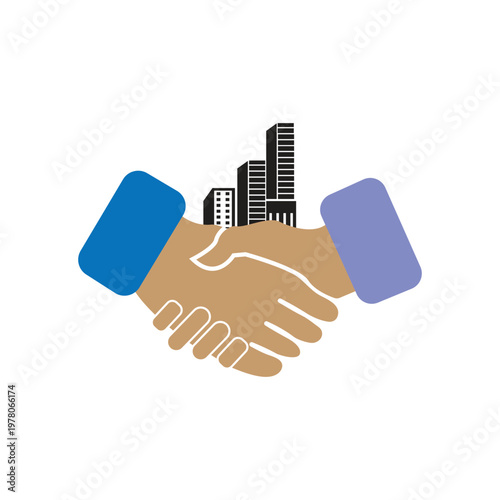Business Partnership Agreement Handshake Icon Concept