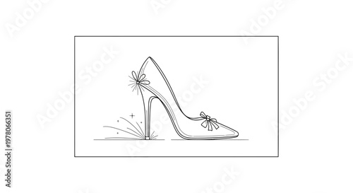 Elegant high heel shoe with floral embellishments, sparkling and whimsical.