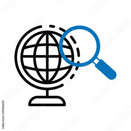 Global Search Analysis Technology Icon Design