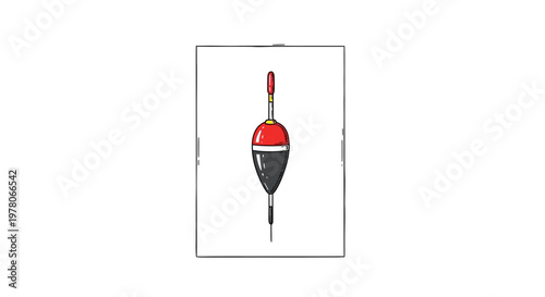 Fishing Float Bobber - Red and Black, Isolated on White Background, Studio Shot