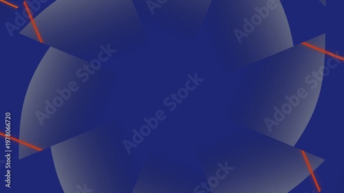 Abstract blue and orange geometric pattern with glowing lines