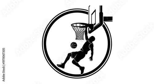 Basketball Dunk Silhouette Icon