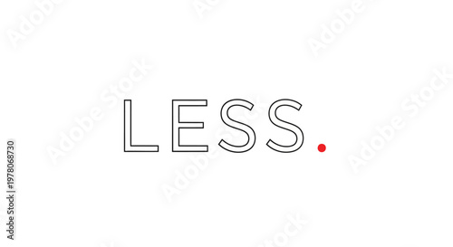 Minimalist Typography Design Element Less.