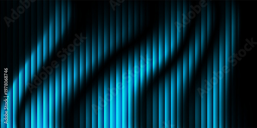 An intriguing dark blue abstract wave pattern with a luminous gradient. This digital art composition evokes a futuristic and mysterious atmosphere, enhancing visual interest.
