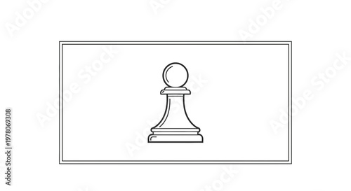 Chess Pawn Silhouette Icon on White Background