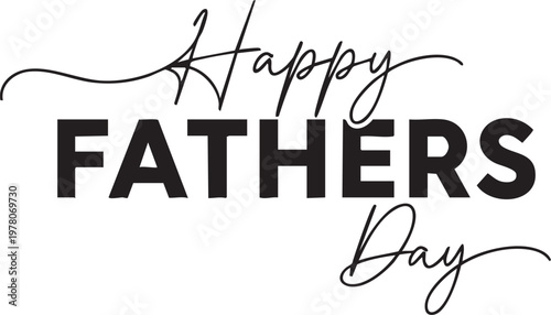Happy fathers day calligraphy a festive greeting card design