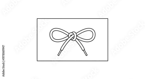 Bow Tie Knot Icon, Shoelace Knot, Simple Vector Illustration