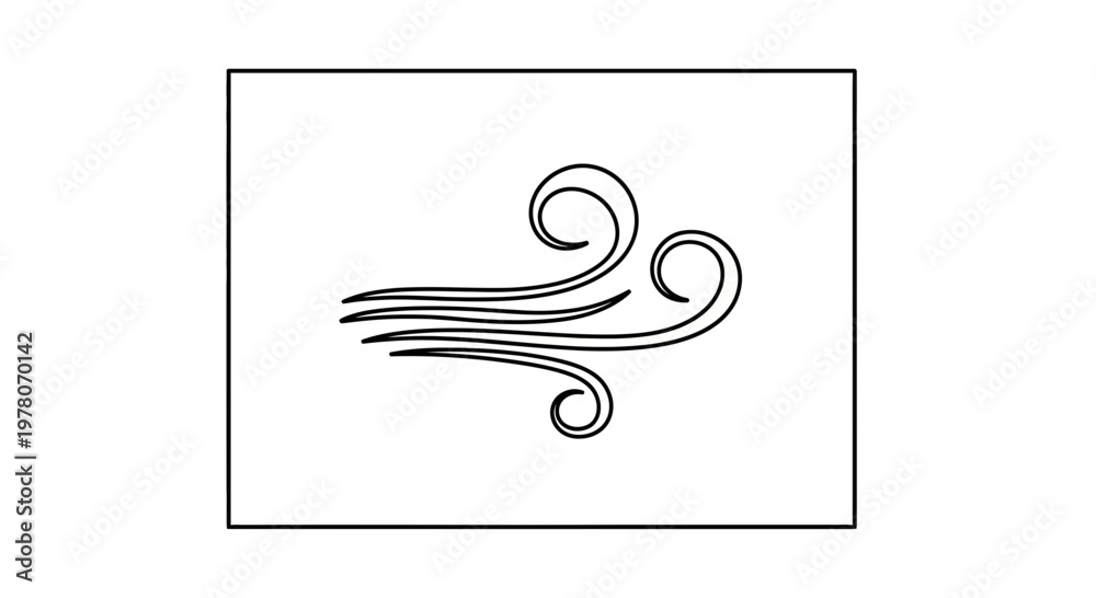 Fototapeta premium Wind blowing, stylized lines and swirls, abstract representation of air movement