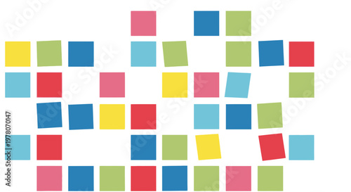 Colorful Square Tiles Pattern Background, Abstract Geometric Design