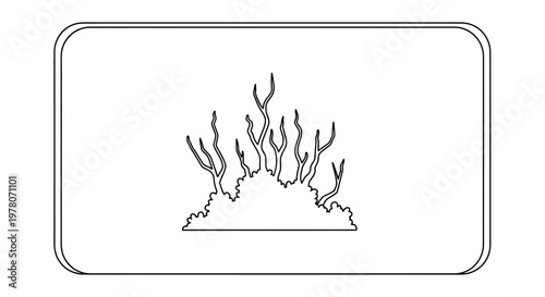 Stylized Outline of Coral Reef Growth with Branching Structures