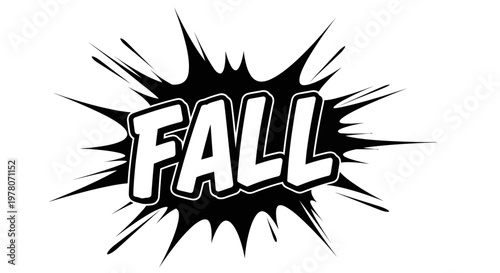 Fall Comic Book Style Word Art Explosion