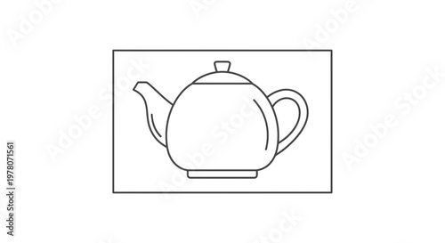 Simple Line Art Teapot Icon - Minimalist Kitchenware and Beverage Symbol