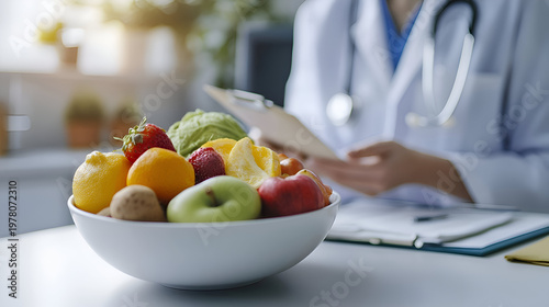 doctor woman eating salad