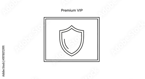 Premium VIP Shield Icon on Screen, Security and Protection Concept