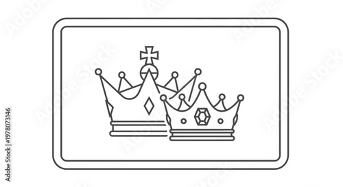 Royal Crowns Icon Set, King and Queen Symbols, Luxury and Power