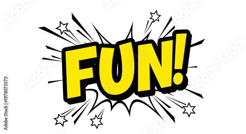 Fun! Comic Book Style Text Explosion with Stars and Burst Effects