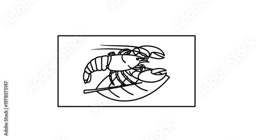 Lobster on a Leaf: A Delicious Seafood Illustration