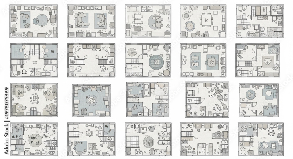 Obraz premium Collection of Architectural Floor Plans and Interior Designs.
