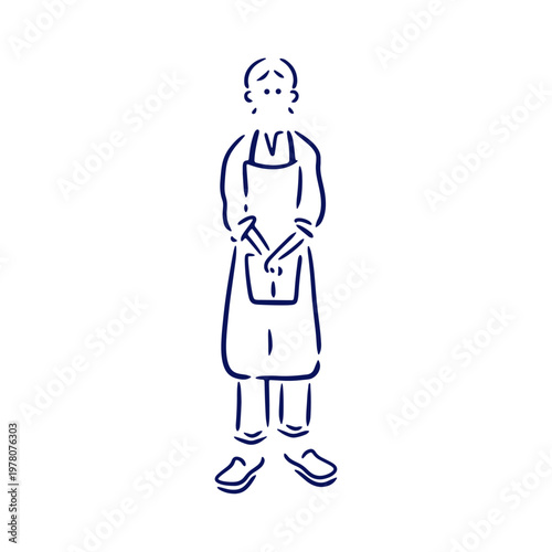 女性店員のイラスト素材