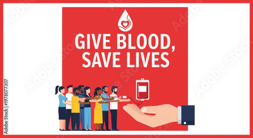 Give Blood Save Lives - Diverse People Donating Blood