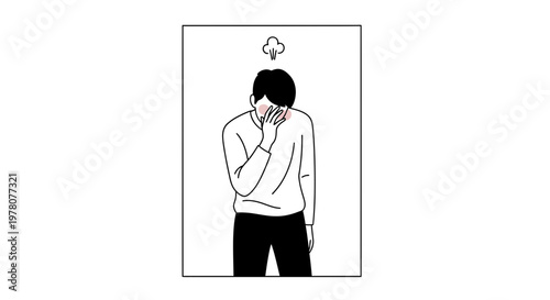 Frustrated Man Covering Face, Feeling Overwhelmed, Stress and Anxiety