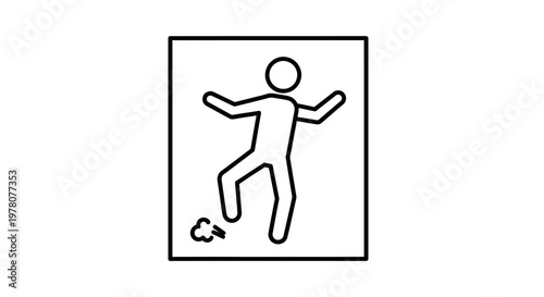 Funny farting man icon, flat design, vector illustration, isolated on white background