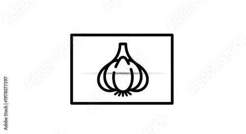 Garlic Bulb Icon: Simple Line Art for Food and Health Concepts