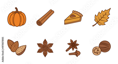 Autumn harvest ingredients for baking and cooking, a delightful collection of seasonal elements