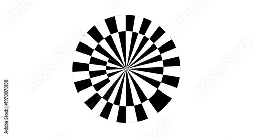 Optical Illusion Radial Checkerboard Pattern