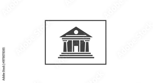 Classic Building Facade Icon Vector Illustration