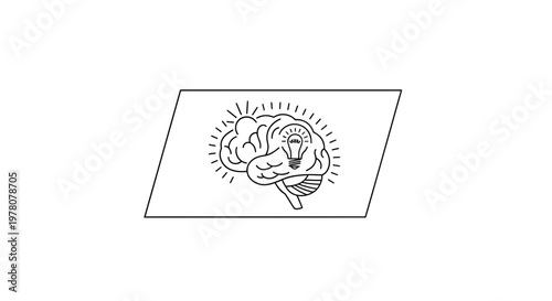Brain With Light Bulb Idea Symbol, Innovation and Creativity Concept, Vector Illustration