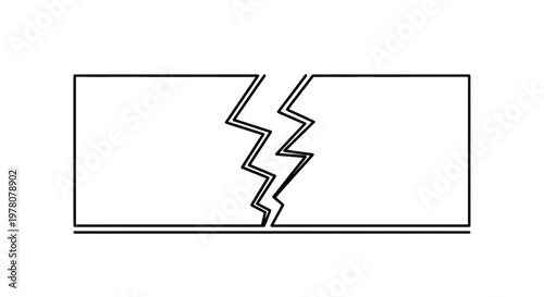 Broken Line Symbolizing Division, Conflict, or Separation