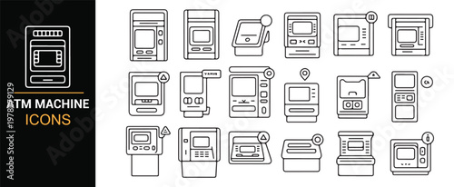 Financial transaction device icons vector collection