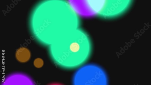 Abstract Colorful Bokeh Lights on Dark Background
