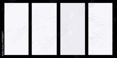Four vertical rectangles with varying degrees of texture and whiteness
