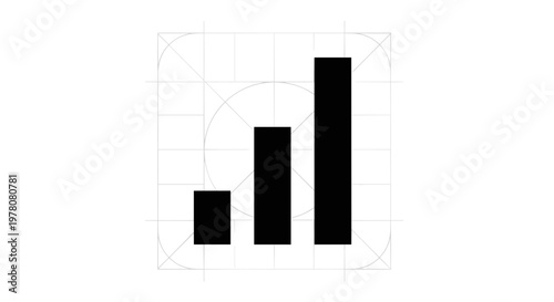 Black bar chart graph icon.