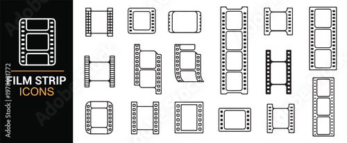 Cinema film strip borders and frames vector illustration