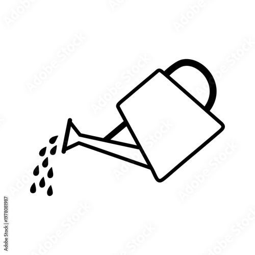 シンプルなじょうろのラインアイコン