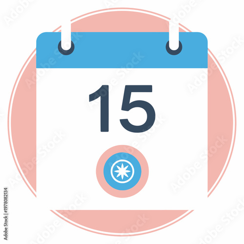 Calendar Date 15 Icon - Planning and Organization