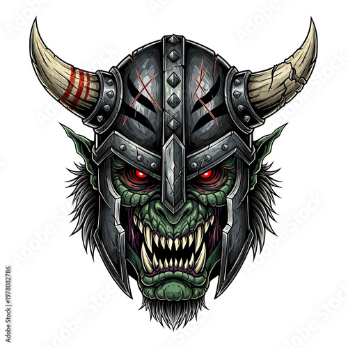 Horned Demon Creature Digital Illustration