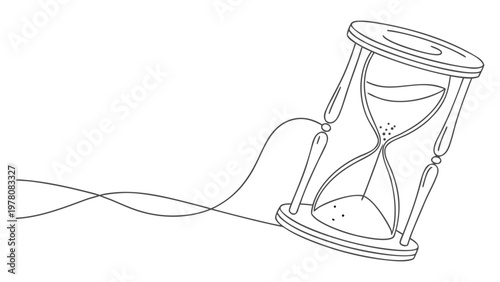 An hourglass with sand flowing, symbolizing the passage of time and urgency.