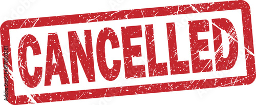 Cancelled stamp with red grunge texture. PNG