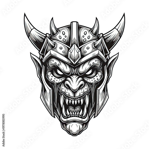 Horned Demon Creature Digital Illustration