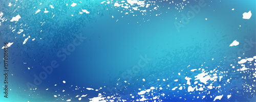 広がる青い海の抽象背景　グラデーションベクターイラスト　横長